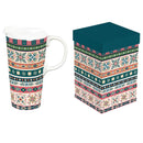 Diamond Tapestry Travel Cup Ceramic Perfect Cup, 17oz, Gift Box