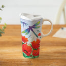 Dragonfly and Poppies Ceramic Perfect Cup, 17oz, Gift Box