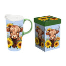 Highland Cow and Sunflowers Ceramic Perfect Cup, 17oz, Gift Box