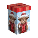 Holiday Poinsettia Travel Cup Ceramic Perfect Cup, Highland Cow, 17oz, Gift Box