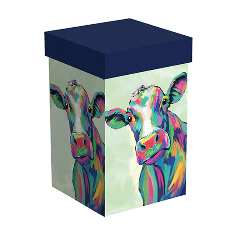 Ceramic Perfect Travel Cup, 17oz., w/ Gift Box, Colorful Cow,3ctc109688
