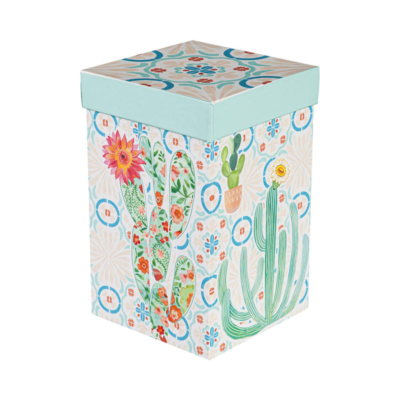 Ceramic Travel Cup, 17 OZ. ,w/box, Desert Cacti Floral
