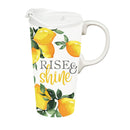 Ceramic Travel Cup, 17 OZ. ,w/box, Lemon Drop Collection,3ctc109828