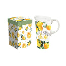 Ceramic Travel Cup, 17 OZ. ,w/box, Lemon Drop Collection,3ctc109828