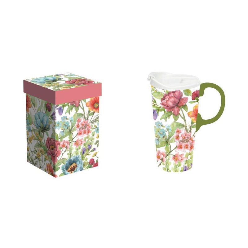 Florals from the Garden Ceramic Perfect Cup, 17oz, Gift Box