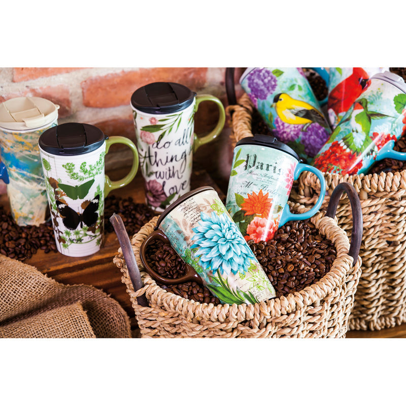 Trio Birds, Ceramic Perfect Cup, 17 oz.,3ctc5425a