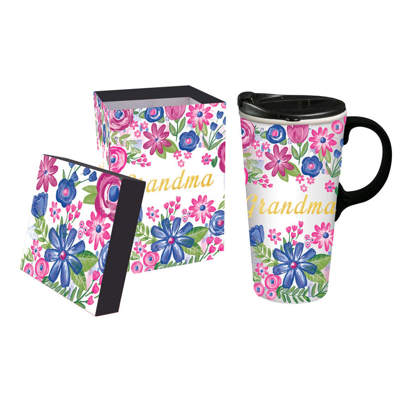 Ceramic Perfect Travel Cup, 17oz, w/ Gift Box, Grandma