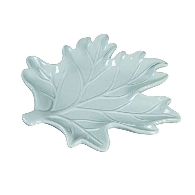 8" Ceramic Leaf Shaped Plate, 2 Asst. colors