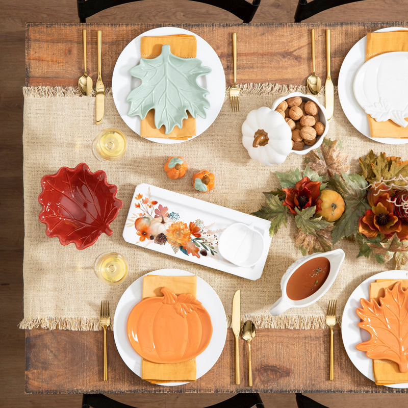 8" Ceramic Leaf Shaped Plate, 2 Asst. colors
