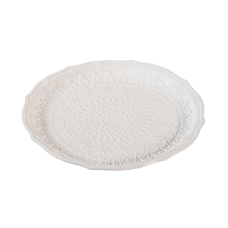 Plate Embossed Ceramic Dinner Plate, 10.25"