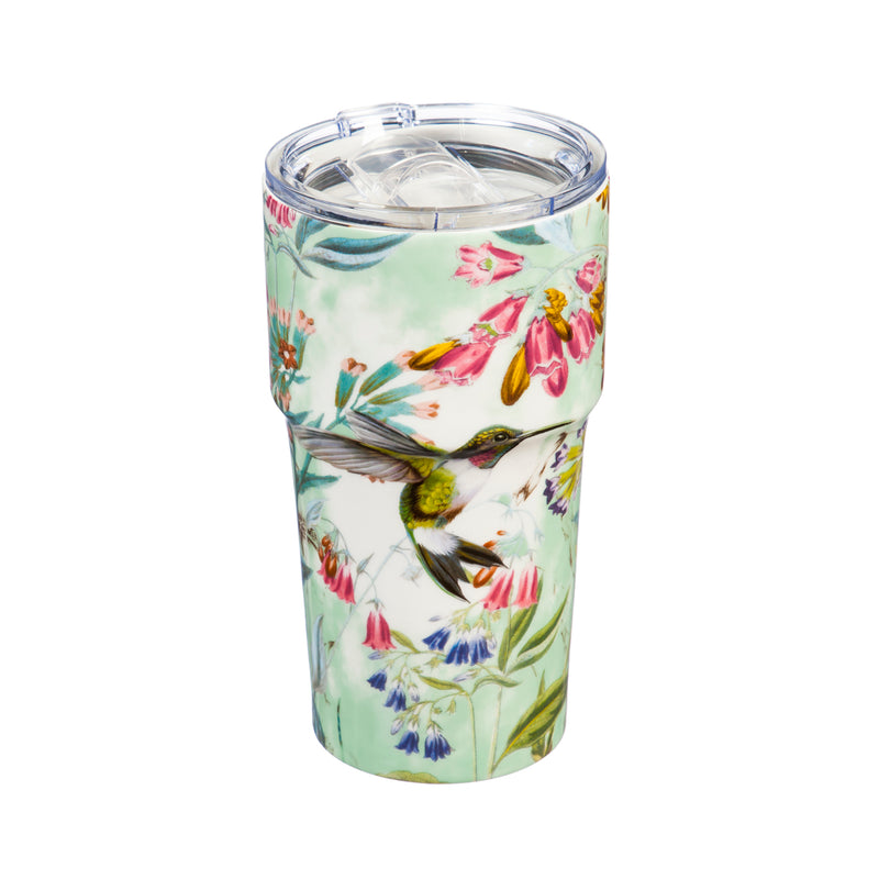 Double Wall Ceramic Companion Cup with Tritan Lid, 13 OZ, Paradise Pond,3ltc99008
