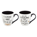 Ceramic Cup O' Java Cup Giftset, 17oz, I Stole Her Heart/So I'm Stealing His Last Name