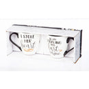 Ceramic Cup O' Java Cup Giftset, 17oz, I Stole Her Heart/So I'm Stealing His Last Name