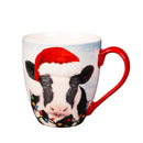 Holiday Poinsettia Coffee Cup Ceramic Cup O' Java, Christmas Farm, 17oz, Gift Box