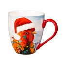 Holiday Poinsettia Coffee Cup Ceramic Cup O' Java, Christmas Farm, 17oz, Gift Box