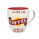 Living on Coffee and a Prayer Ceramic Cup O' Java, 17oz, Gift Box