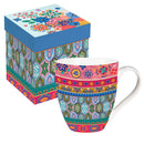 Geometric Tapestry Ceramic Cup O' Java, 17oz, Gift Box