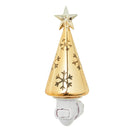 Glass Gold Tree with Snowflakes Night Light,3nt170