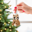4.5" Natural Fiber Animal with Glitter Ornament