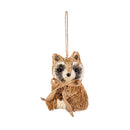 4.5" Natural Fiber Animal with Glitter Ornament