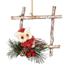 Woodland Storybook Ornament Natural Fiber Owl with Artificial, 6"H, Asst of 2