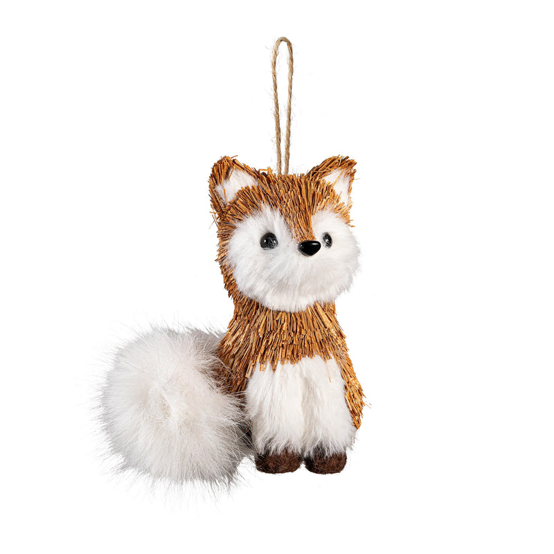 Woodland Storybook Ornament Natural Fiber Animal, 4.5"H, Asst of 2