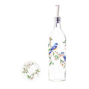 Glass Oil Bottle with Ceramic Dip Dishes, Birds in Blooms,3os9863