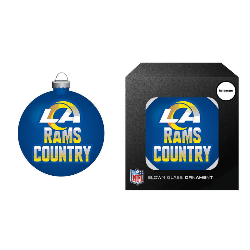Blown Glass Ornament, Los Angeles Rams