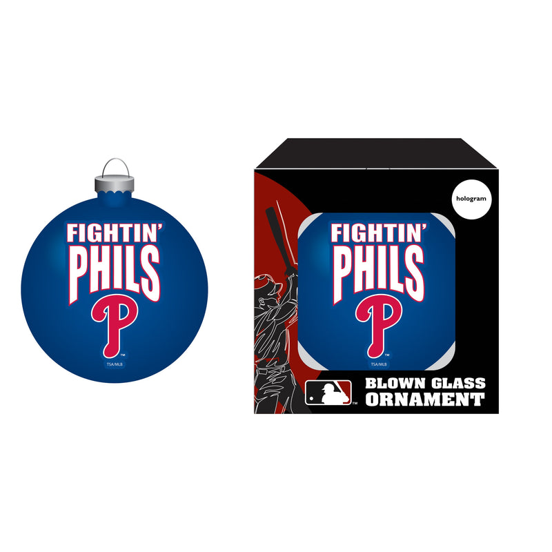 Philadelphia Phillies Blown Glass Ornament