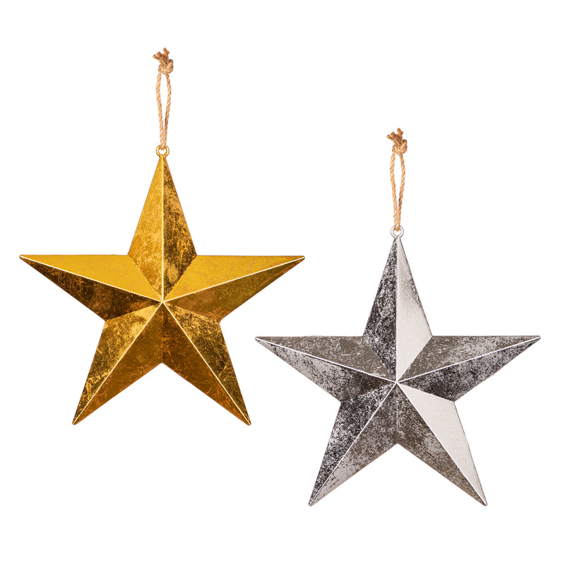 11.75" Plastic Metallic Star Ornament,3ot830