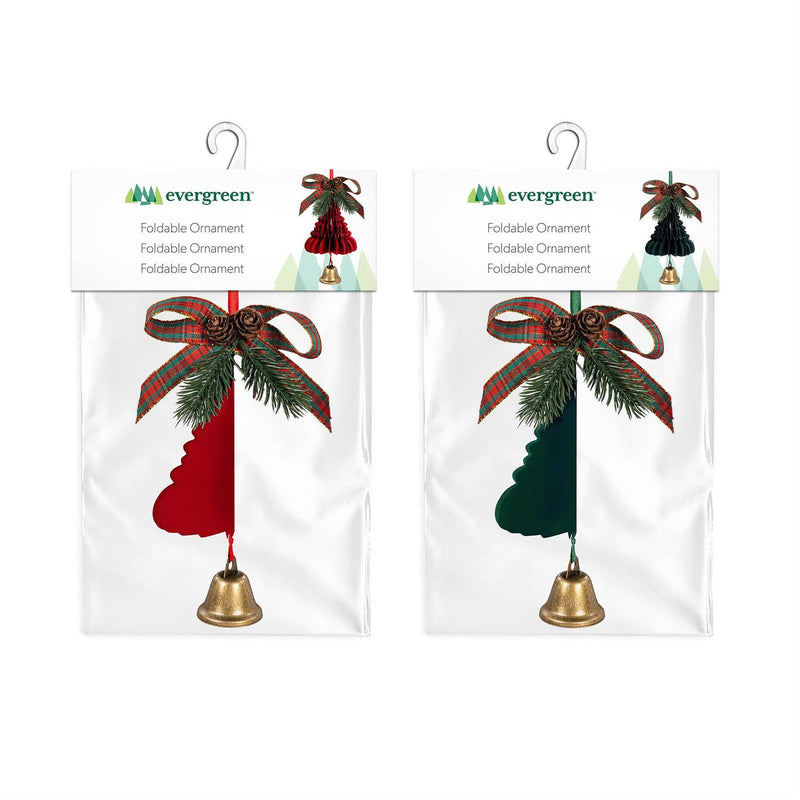 Joyful Traditions Ornament Tree with Bell Foldable Paper, Asst, 7"H