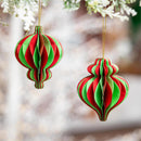 Baking Spirits Bright Ornament Candy Striped Foldable Paper, Asst, 4.25"H