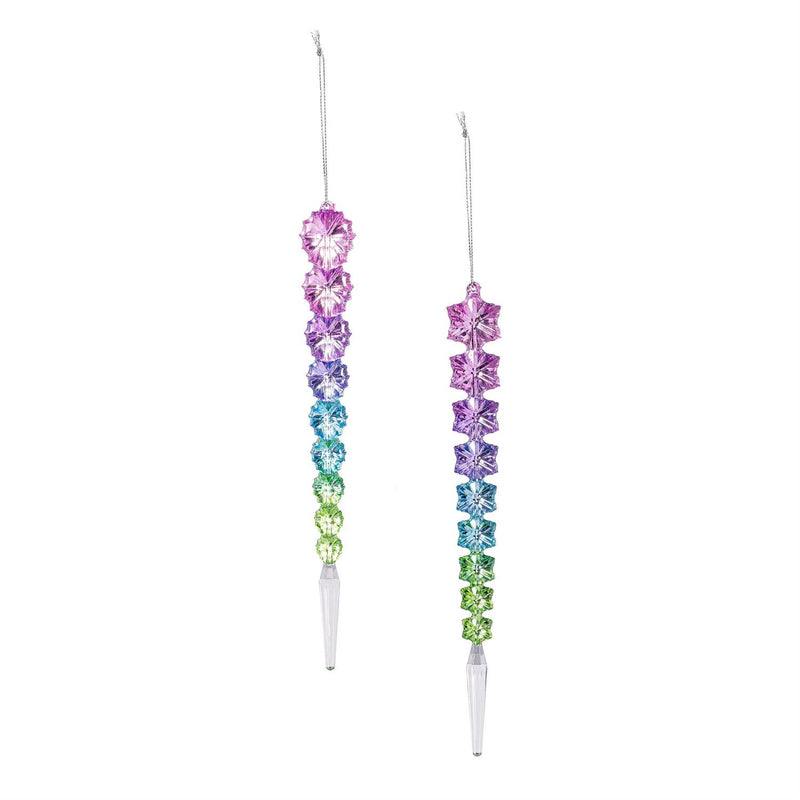 Season to Sparkle Ornament Icicle Acrylic, Asst, 9.5"H