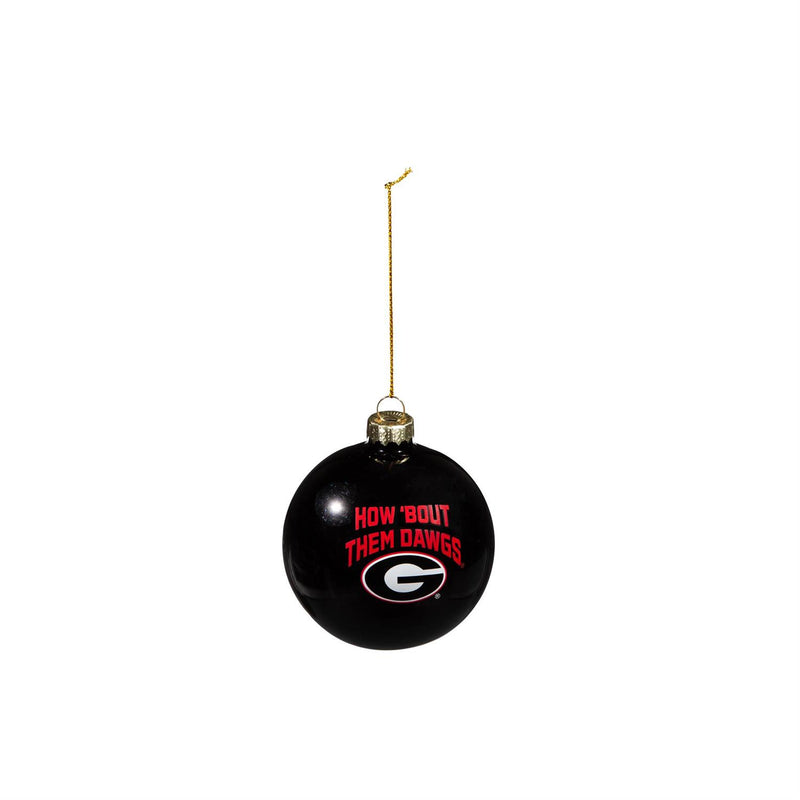 Blown Glass Ornament, University of Georgia, Black