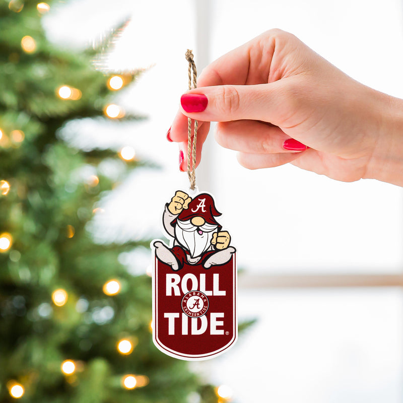University of Alabama Gift Tag Ornament, Gnome Fan