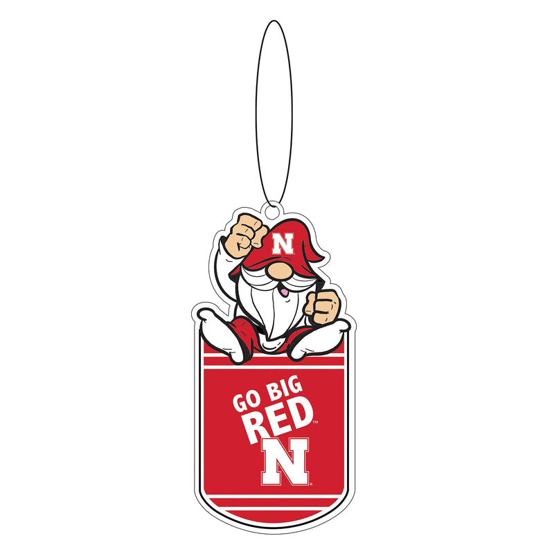 University of Nebraska Gift Tag Ornament, Gnome Fan