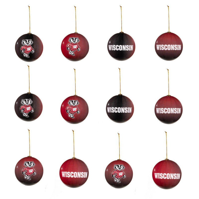 12pc Ornament Set, University of Wisconsin-Madison