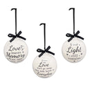 3.75" Ceramic Remembrance Ornament with Bow, 3 Asst. Designs,3otc050