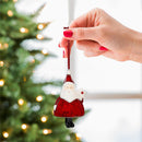 Traditional Santa Ornament Ceramic, Set of 2