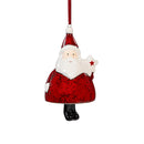 Traditional Santa Ornament Ceramic, Set of 2