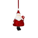 Traditional Santa Ornament Ceramic, Set of 2