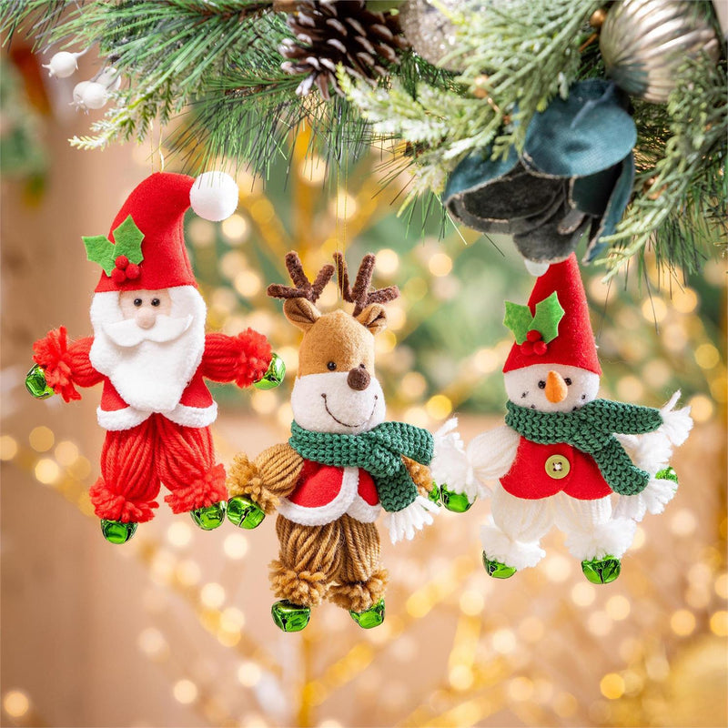 Joyful Traditions Ornament Christmas Character with Bells Fabric, Asst, 8"H