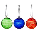 Blown Glass Christmas Ornament, 3 Asst: Red/Green/Blue