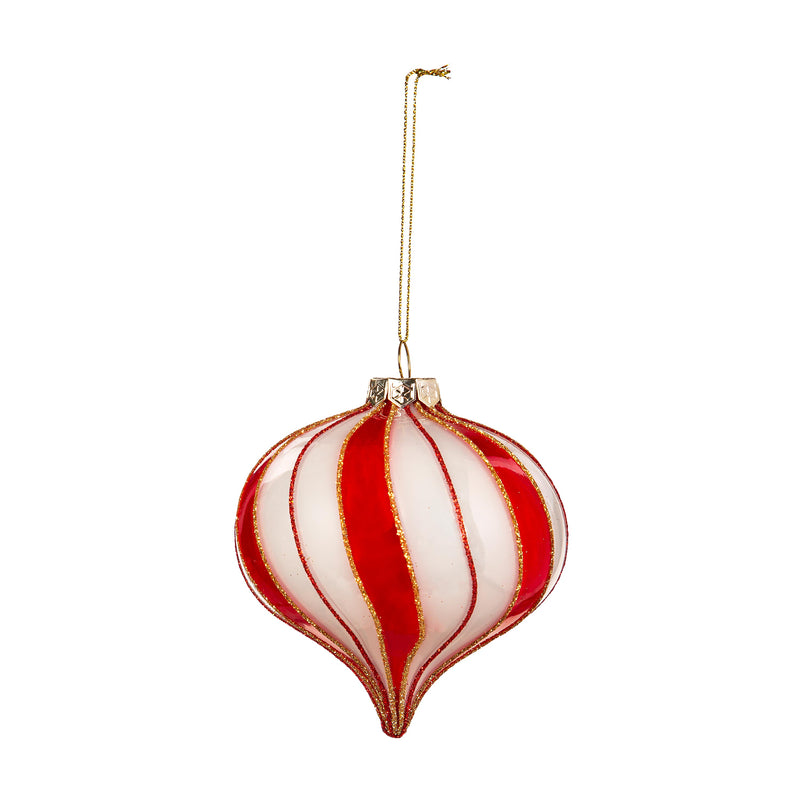 Glass Candy Striped Ornament