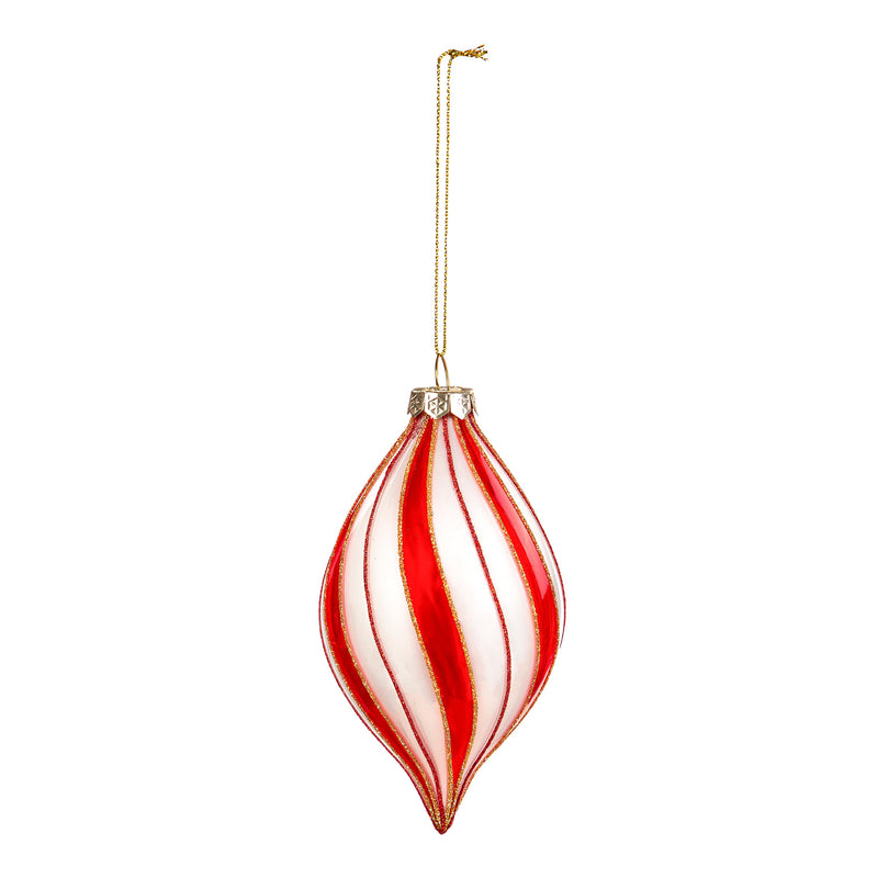 Glass Candy Striped Ornament