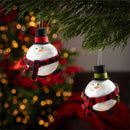 4.5" Glass Round Snowman Ornament