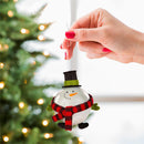 4.5" Glass Round Snowman Ornament