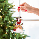 5.25" Glass Santa in Chimney Ornament,3otg425