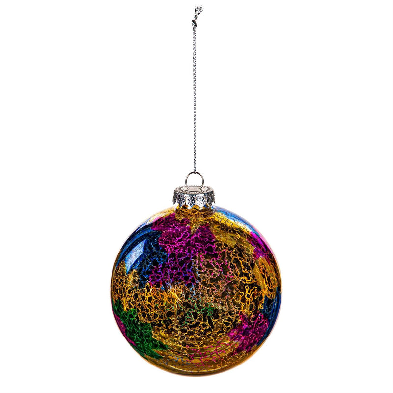 4.5" Colored Glass Round Ornament