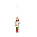 6" Glass Gingerbread Nutcracker Ornament,3otg435